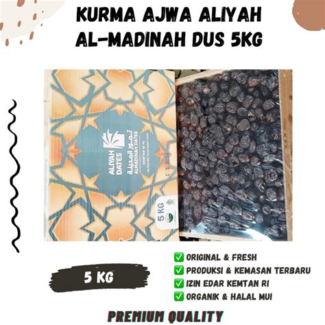 Jual KURMA AJWA ALIYAH MADINAH DUS 5KG Premium Ajwah Organik Azwa