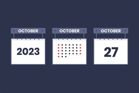 2023 calendar design October 27 icon. 27th October calendar schedule ...