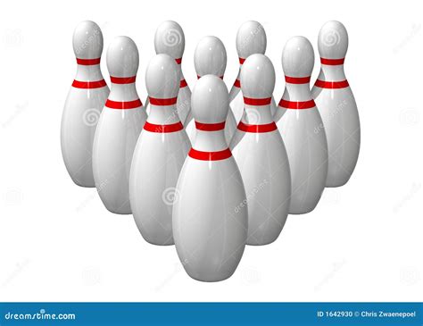 Ten Bowling Pins Lined Up Stock Photo Image 1642930