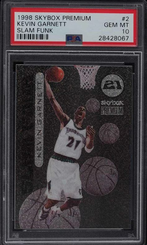 1998 Skybox Premium Kevin Garnett Slam Funk 2 PSA 10 Gem Mint MJ