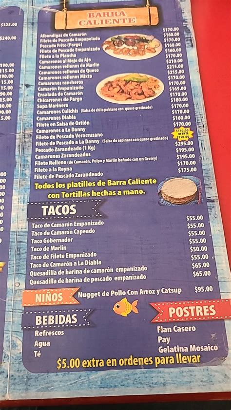 Carta Del Restaurante Mariscos Capi Culiac N Rosales