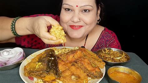 Asmr Mukbang Eating Spicy Big Fish Curry Small Fish Curry