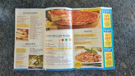 Menu at Miller Pizza pizzeria, Michigan City