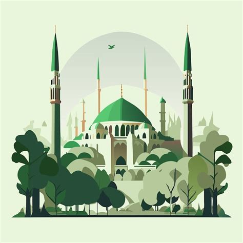 Premium Vector Mosque Illustration