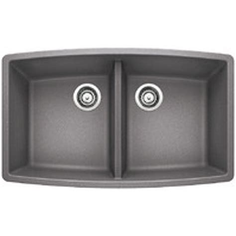 Blanco PERFORMA Equal Double Bowl SILGRANIT Sink Metallic Gray ...