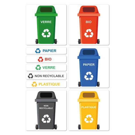 Etiquettes Autocollantes Pour Poubelles De Tri Sélectif I0888 Eur 4