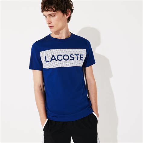 Mens Lacoste Sport Printed Breathable T Shirt Lacoste