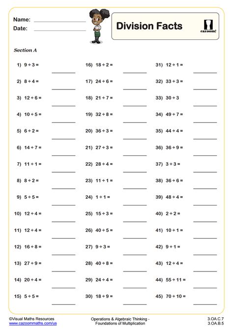 Division Facts Fun And Engaging 3rd Grade Pdf Worksheets Worksheets Library