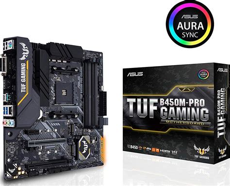 Asus TUF B450M-PRO Gaming AM4 AMD B450 Micro-ATX Motherboard | 90MB10A0 ...