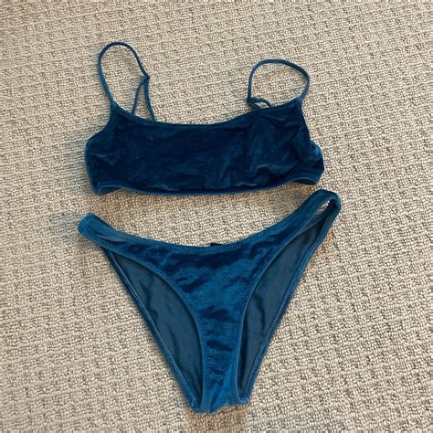 Navy Triangl Bikini Size M Top And Size S Depop