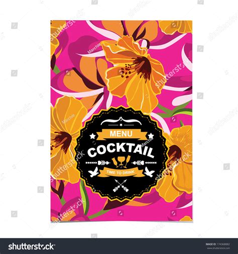 Cocktail Bar Menu Template Designvector Illustration Stock Vector Royalty Free 174368882