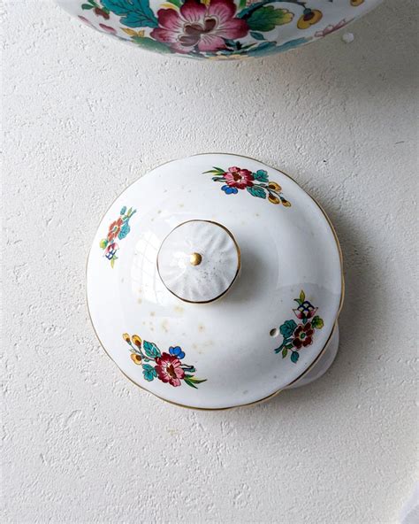 Stupenda Teiera In Porcellana Inglese Marchio Coalport Decoro Ming Rose