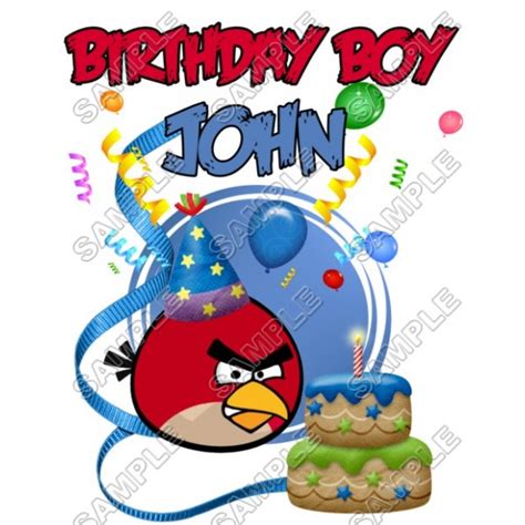 Angry Birds Birthday Personalized Custom T Shirt Iron