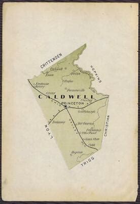 Caldwell County Kentucky Antique Map 1893 | eBay