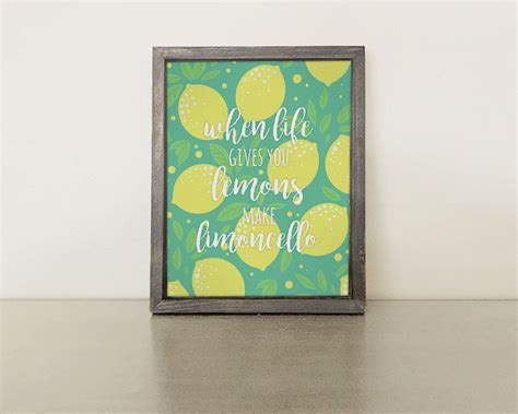 When Life Gives You Lemons Make Limoncello Printable Sign Teal Limone