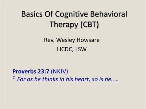 Ppt Basics Of Cognitive Behavioral Therapy Cbt Powerpoint