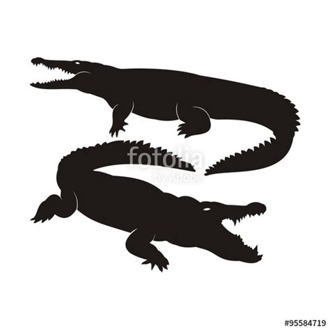 Crocodile Silhouette Vector at Vectorified.com | Collection of ...