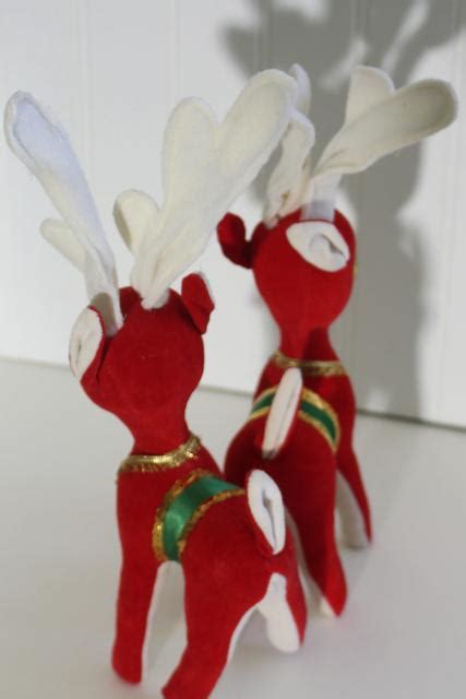 Vintage Dream Pet Christmas Reindeer Red Velvet Deer Holiday Decorations