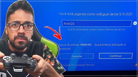 COMO MUDAR ID ONLINE PSN PELA PRIMEIRA VEZ PS4 ALTERAR ID