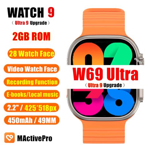 W69 Ultra Smart Watch 2GB ROM 49MM Ultra 9 Series Compass GPS Tracker