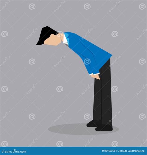 Asian man bowing sign stock vector. Illustration of people - 88163365