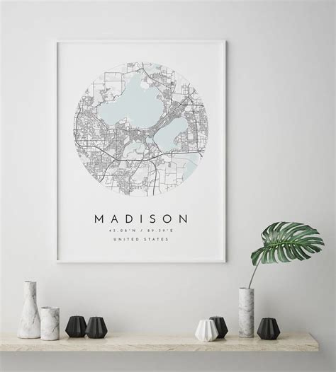 Madison City Map Map of Madison Home Town Map City Map - Etsy | Town ...