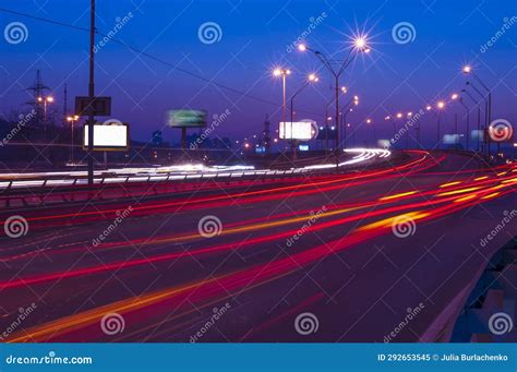 Road in the night city stock image. Image of evening - 292653545