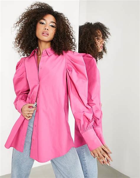 Asos Edition Hemd Aus Baumwolle In Leuchtendem Rosa Mit Oversize