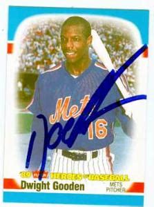 Dwight Gooden Autographed Baseball Card New York Mets 1989 Fleer