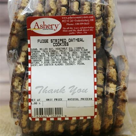 Fudge Striped Oatmeal Cookies Ashery Country Store