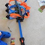 Hot Wheels Track Set And Toy Car Large Scale Motorized Track With 3 Corkscrew Loops 3 Crash