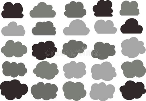 Esquema De Las Nubes De Dibujos Animados Lindos Ilustraci N Del Vector