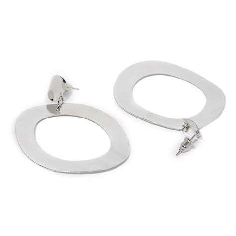 Buy Ayesha Metallic Silver Circular Stud Faintly Twisted Circular