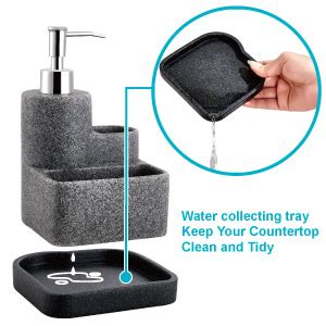 Zccz Soap Dispenser With Sponge Holder And Brush Holder Liquid Hand