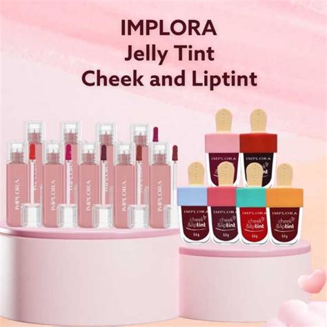 Implora Cheek Lip Tint Model Ice Cream Jelly Tint Set Liptint