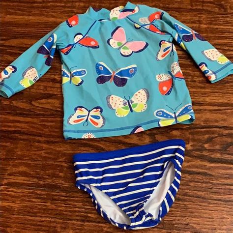 Mini Boden Swim Mini Boden Swim Butterfly Stipe Bikini Rash Guard Poshmark