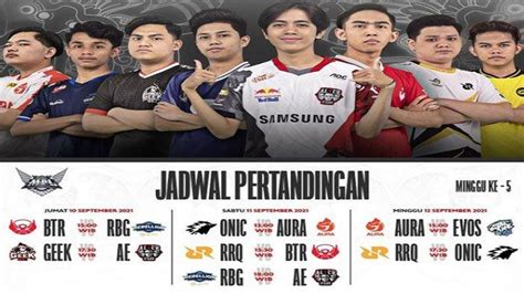 Jadwal MPL ID Season 8 Pekan Kelima 10 12 September 2021 Dan Poin Tim