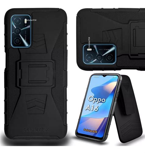 Funda Uso Rudo Robot Clip Case Para Oppo A16 Mas Mica 9d 2pz Fundas