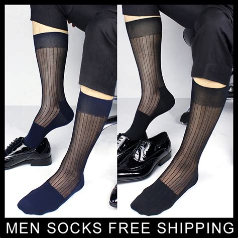 Men Silk Socks Gay Male Formal Suit Silk Stockings Dress Socks