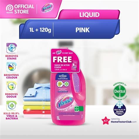 Vanish Liquid Detergent Pink Laundry Booster 1L Free Vanish Fabric