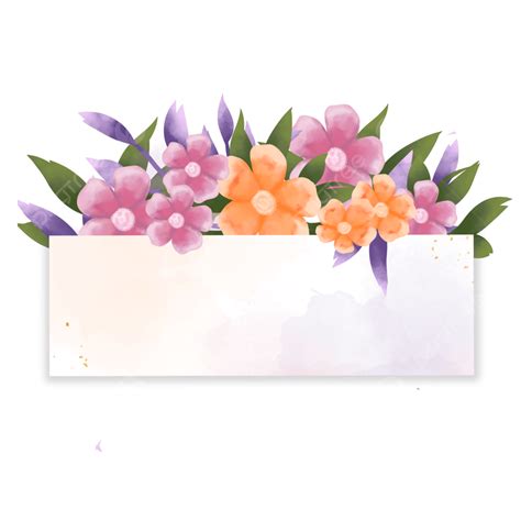 Watercolor Frames Flowers PNG Transparent Watercolor Flower Frame