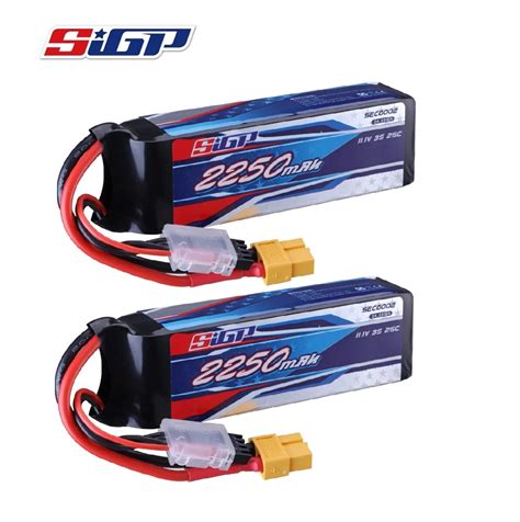 SIGP 3S 11 1V Lipo Battery 2250mAh 25C With XT60 Connector For RC