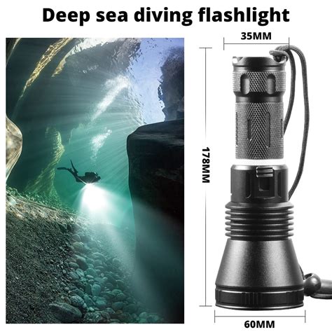 70000LM IPX8 XHP70 2 Powerful LED Diving Flashlight Underwater XHP70