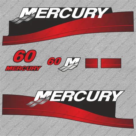 MERCURY 60 HP Two Stroke Outboard Engine Decals Sticker Set