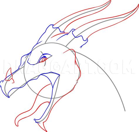 How To Draw A Dragon Head Step By Step Drawing Guide By Dawn Artofit