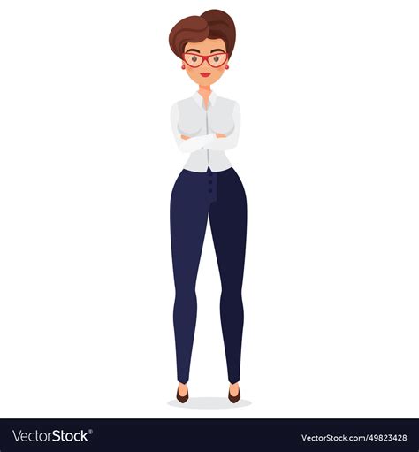 Confident Business Woman With Glasses Royalty Free Vector