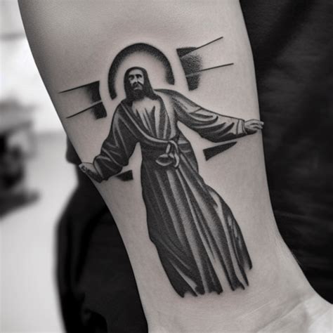 Silhouette of Jesus on the Cross Tattoo · Creative Fabrica