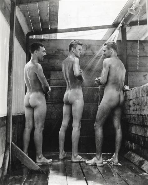 Naked Male Swimmers Shaving