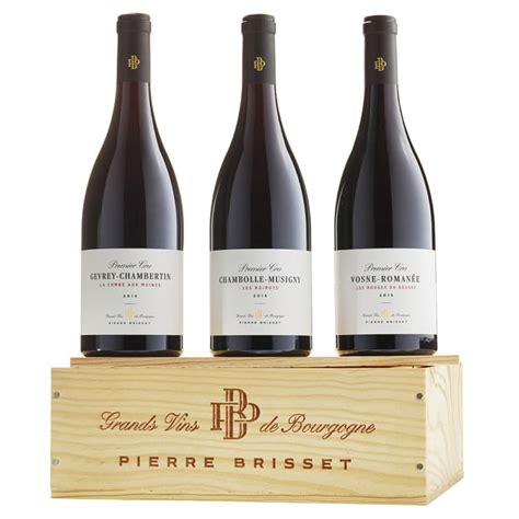 Caisse Bois 3 Bouteilles Premiers Crus Rouges 2015 Pierre Brisset