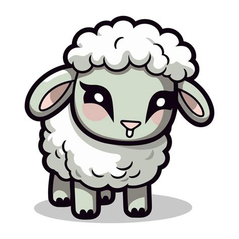 Moutons Animaux Mignons Illustration Vectorielle De Personnages De